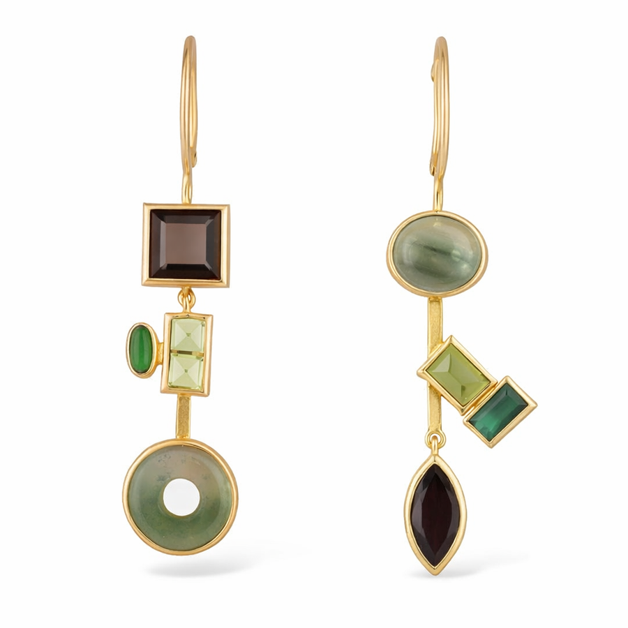 Vintage Crystal Forest Drop Earrings