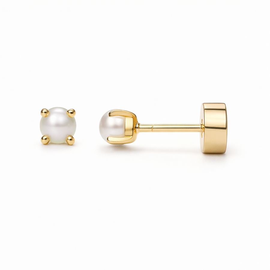 Delicate Pearl Stud Earrings