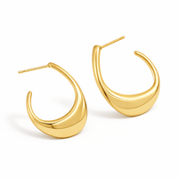 Sculpted Half Moon Hoop Earrings