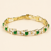 Green Link Tennis Bracelet