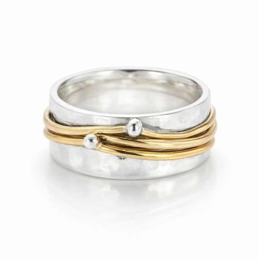 Vintage Gold-Layered Silver Ring