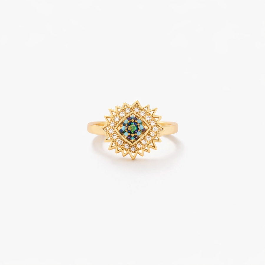 Sapphire Sunburst Spinner Ring