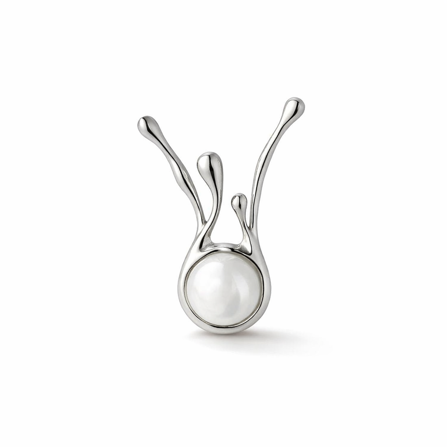 Antique Irregular Silver Pearl Earrings