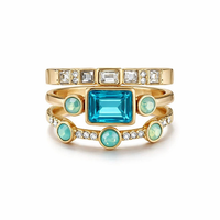 Timeless Azure Ring Set