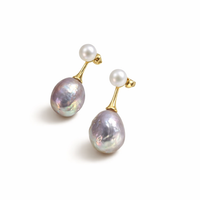 Exquisite Lilac Pearl Earrings