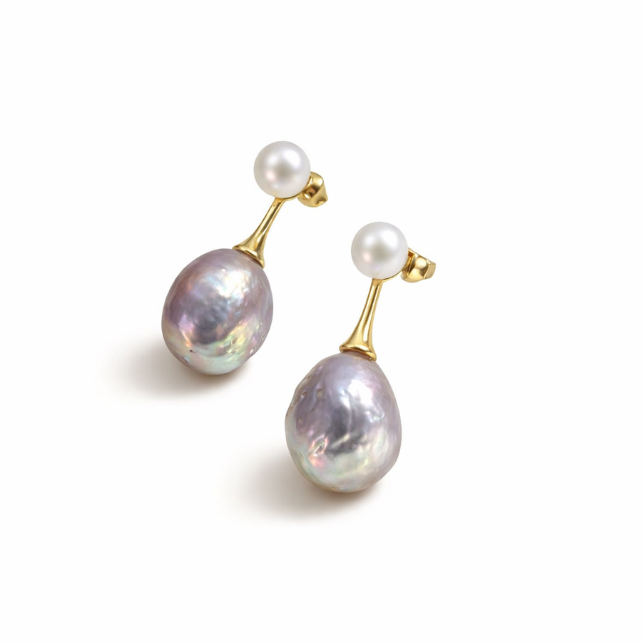 Exquisite Lilac Pearl Earrings