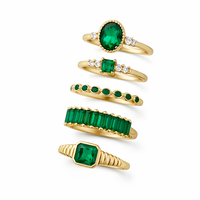 Zarina Exquisite Emerald Ring Set