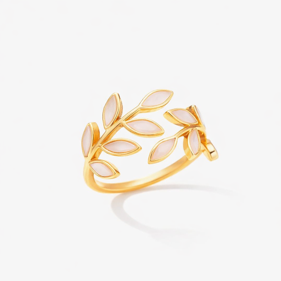 Neraya Delicate Leaf Open Ring