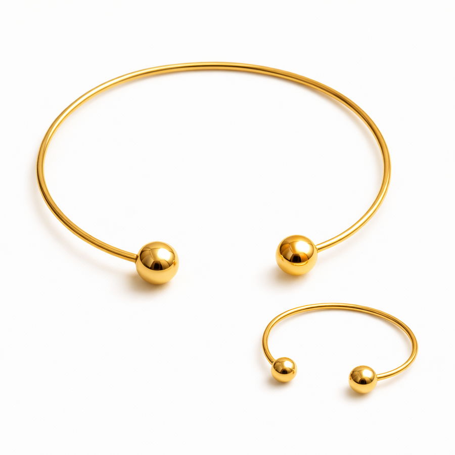 Glow Minimalist Choker and Bracelet Set