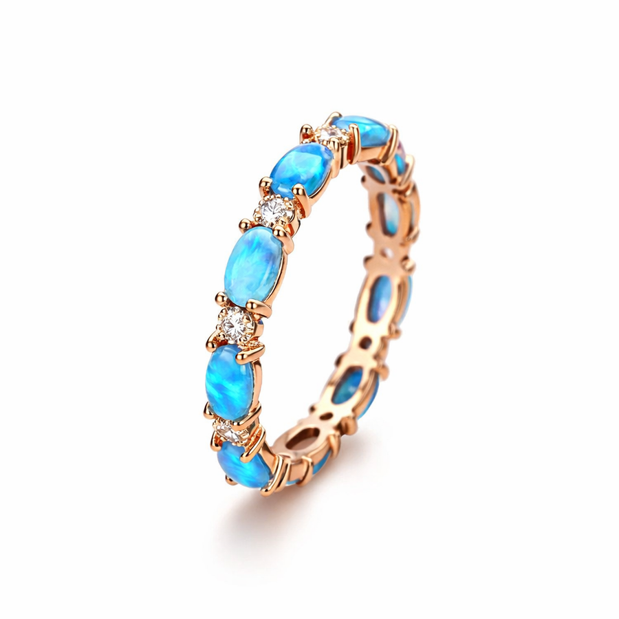 Elegant Blue Opal Ring