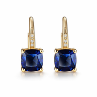 Mystic Sapphire Stone Hoop Earrings