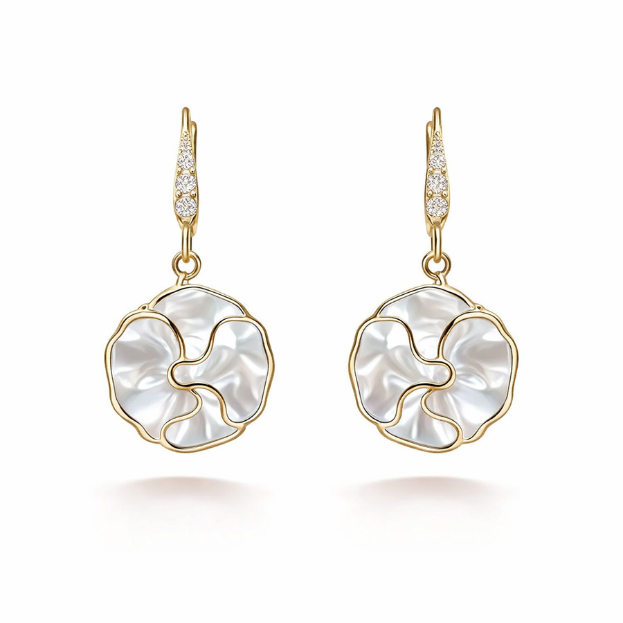 White Spiral Earrings