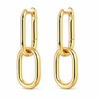 Link Drop Hoop Earrings