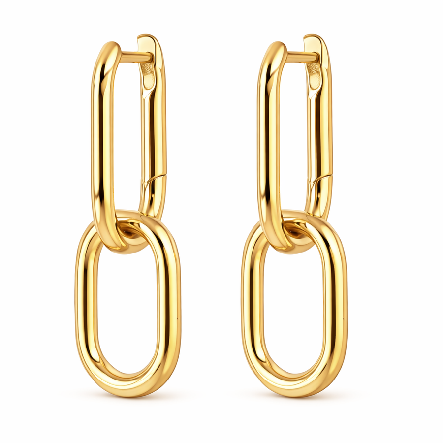 Link Drop Hoop Earrings