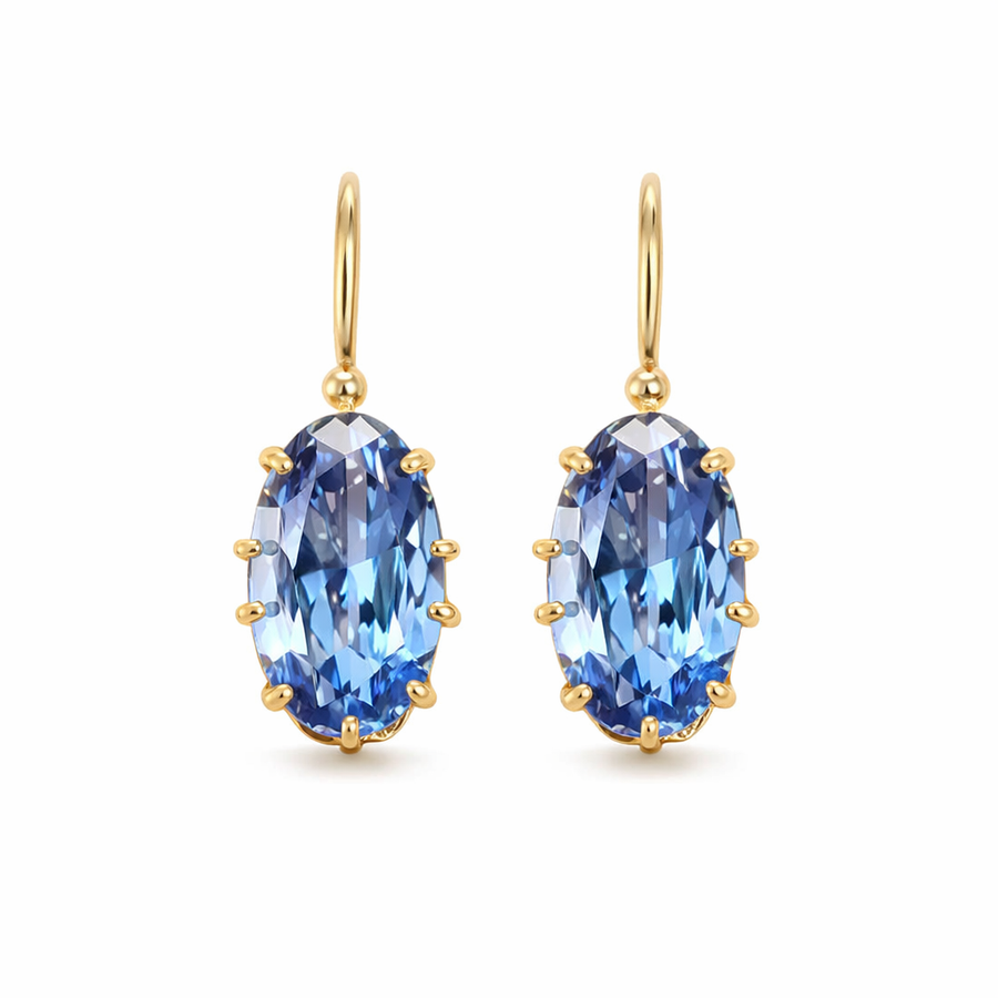 Blue Gold Bloom Earrings
