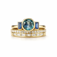 Antique Elegant Blue Ring Set