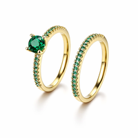 Serena Emerald Duo Ring Set