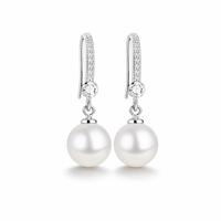Lustrous Zirconia and Pearl Drop Earrings