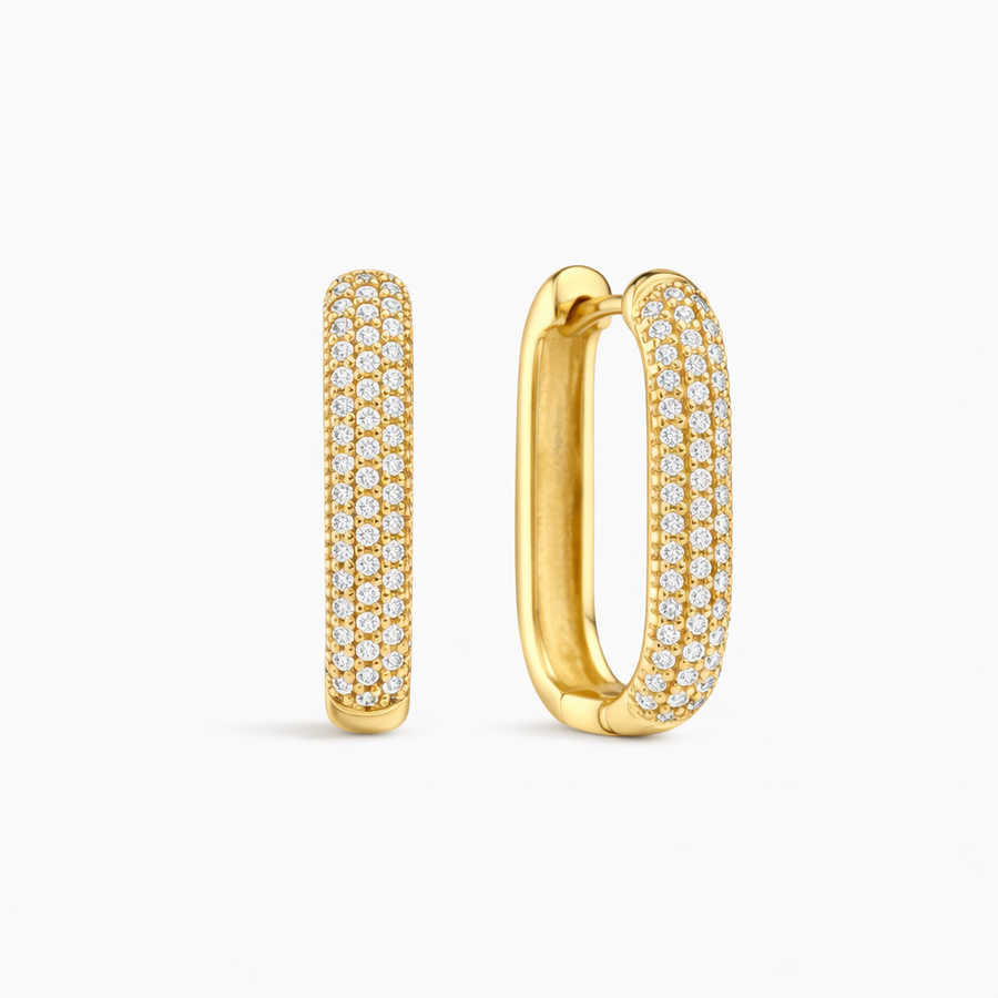 Pave Icon Hoop Earrings