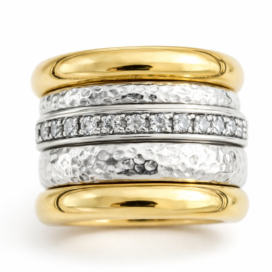 Timeless Chunky Layered Yellow Ring