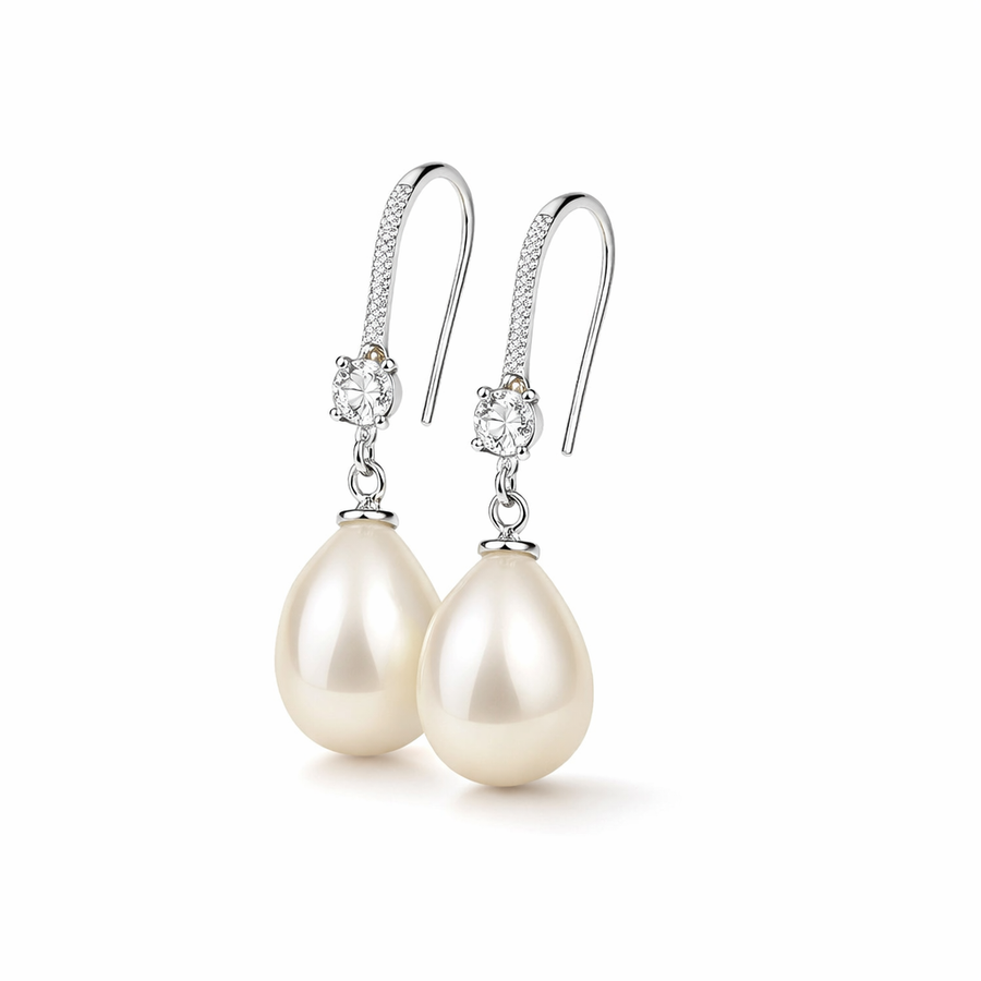Shimmering Pearl Drop Earrings