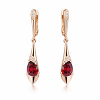 Exquisite Red Crystal Charm Earrings