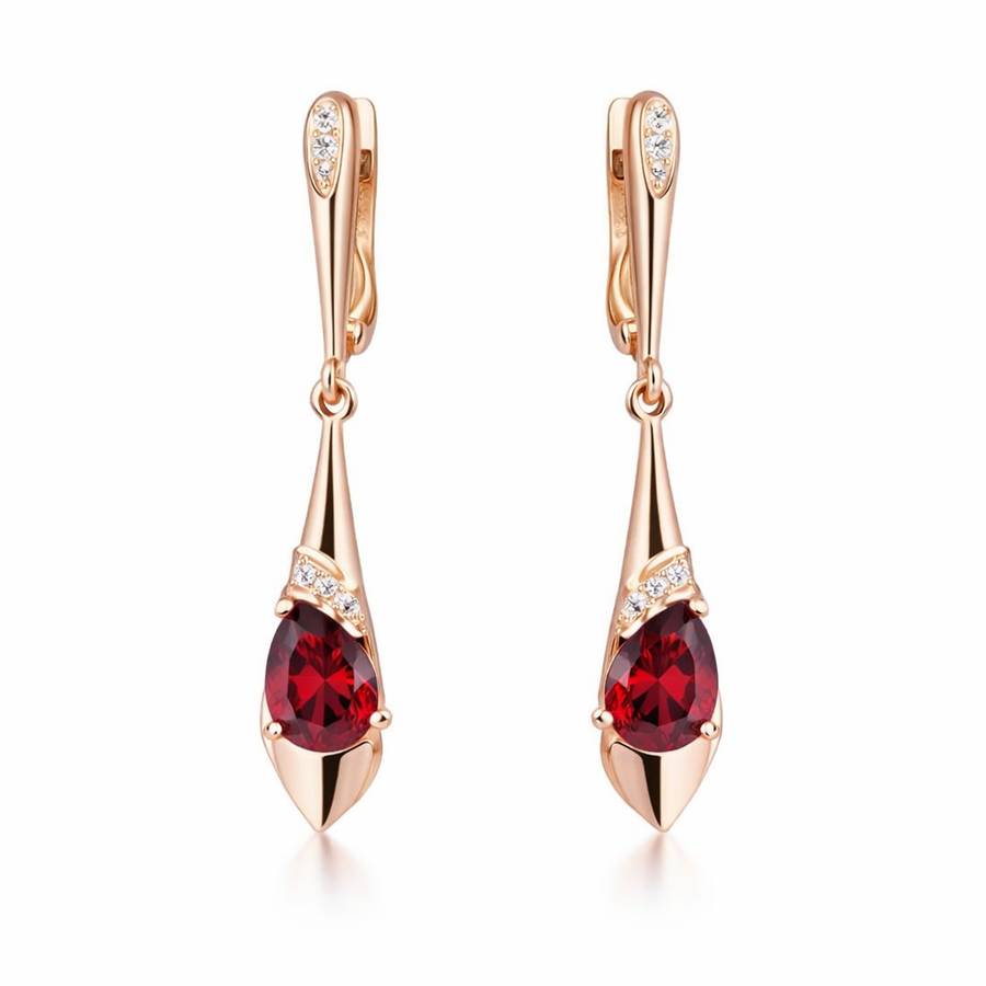 Exquisite Red Crystal Charm Earrings