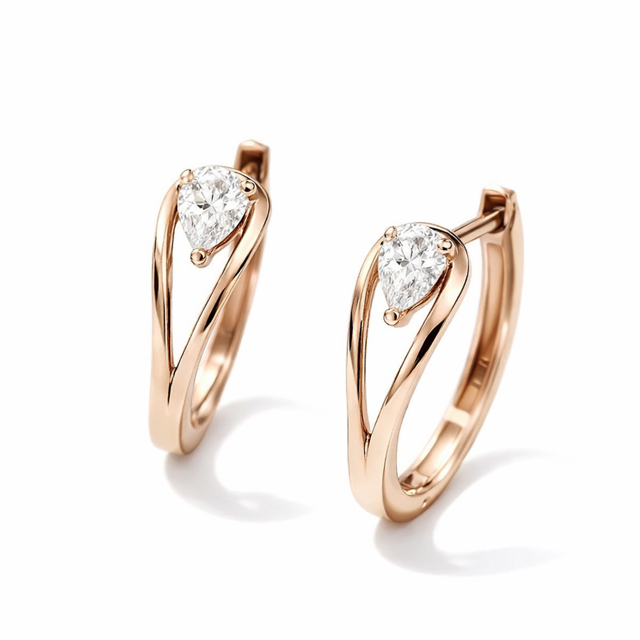 Exquisite Golden Zirconia Drop Earrings