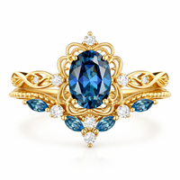 Azelia Sapphire Crown Ring Set