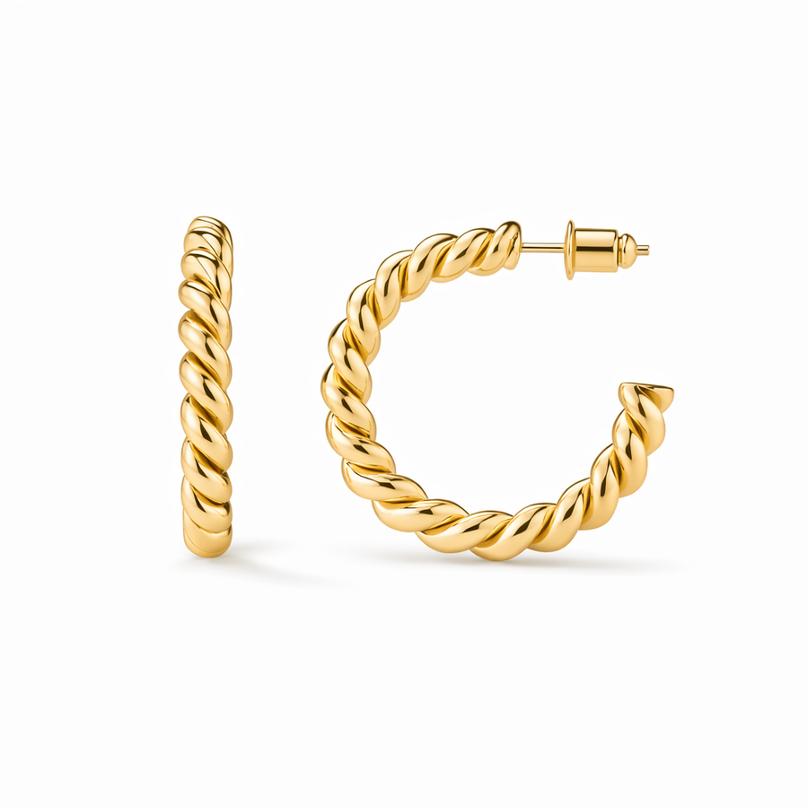 Twisted Rope Hoop Earrings