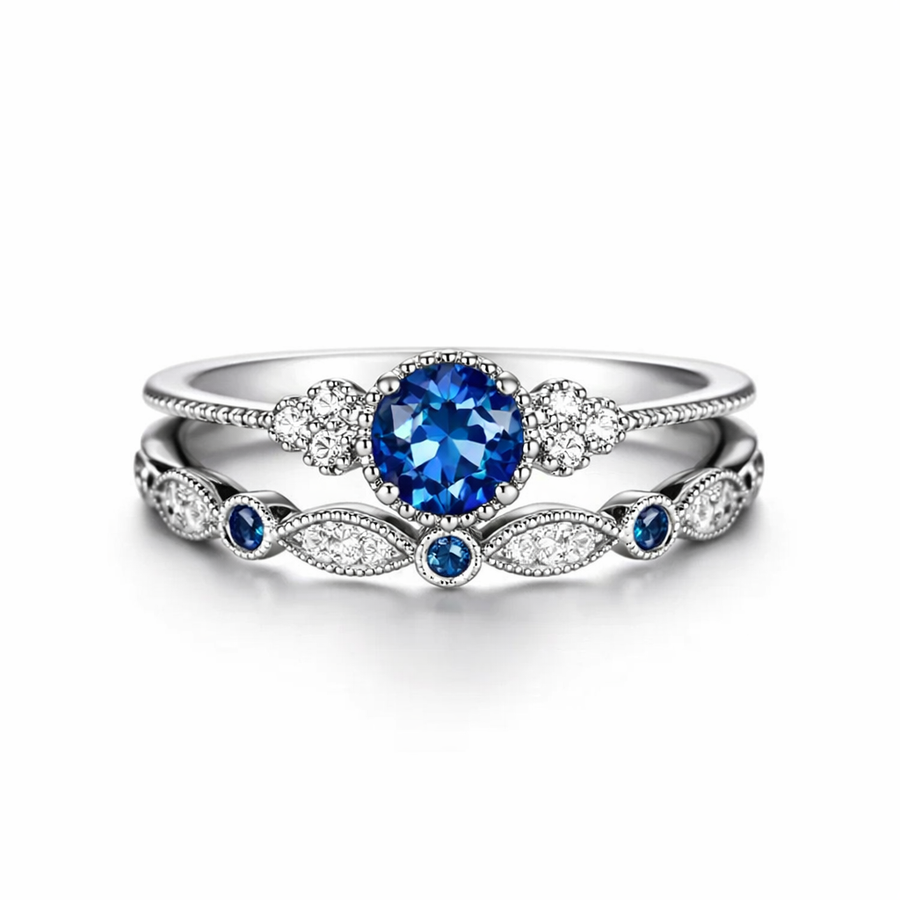Sapphriel Crown Ring Set