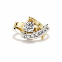 Antique Irregular Gold and Silver Zirconia Ring