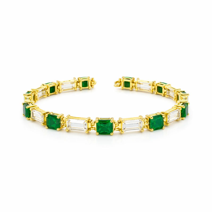 Green Link Tennis Bracelet