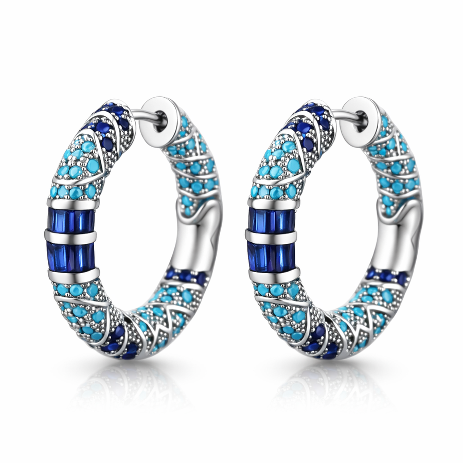 Frosted Sparkle Hoop Earrings