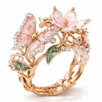 Natural Sparkling Butterfly Zirconia Ring