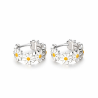 Elegant Daisy Hoop Earrings