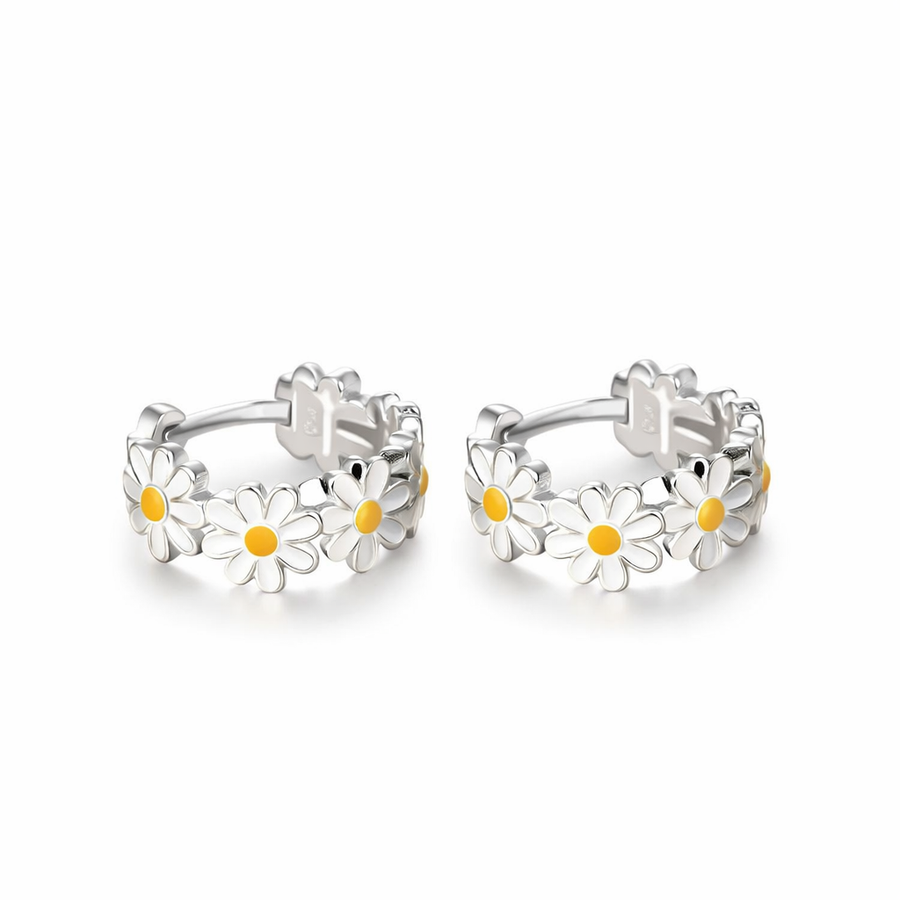 Elegant Daisy Hoop Earrings