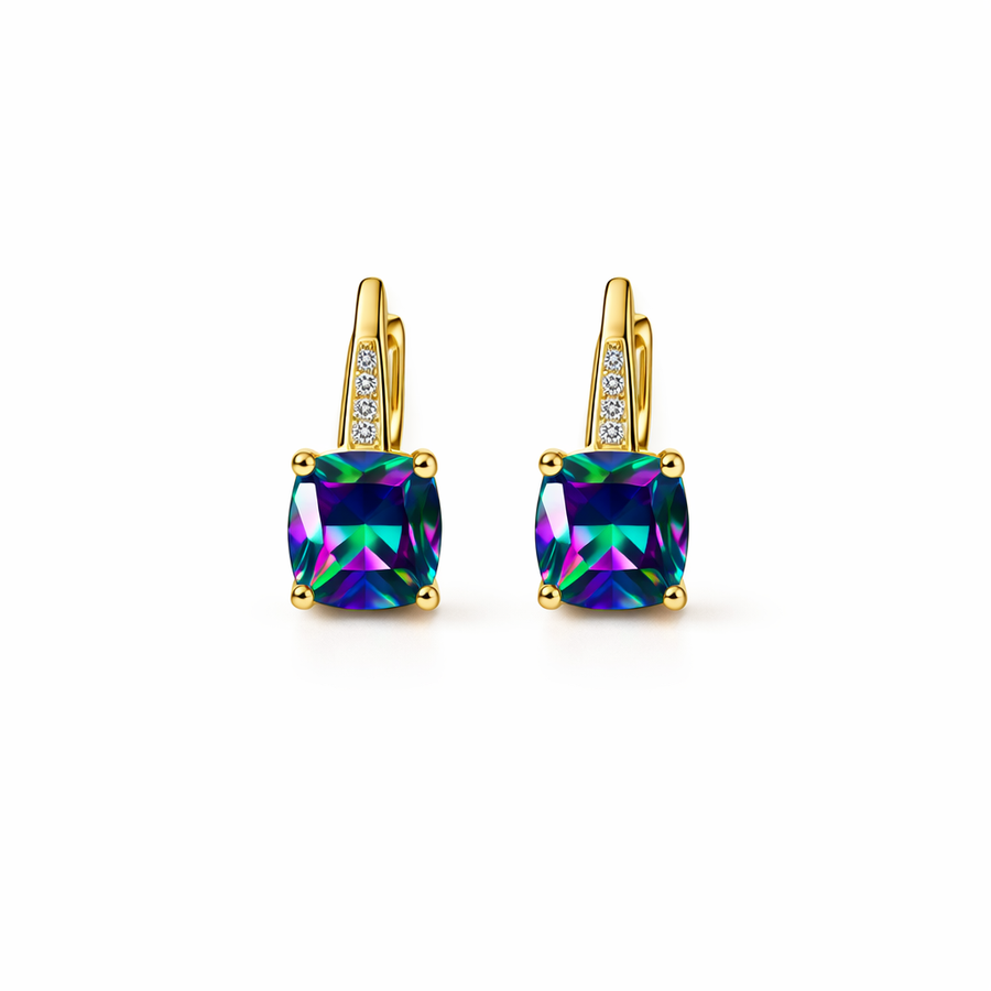 Mystic Stone Hoop Earrings