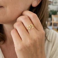 Neraya Delicate Leaf Open Ring