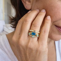 Timeless Azure Ring Set