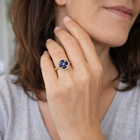 Sapphire Hearts Spinner Ring