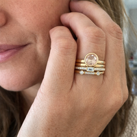 Vintage Gold and Zirconia Ring Set