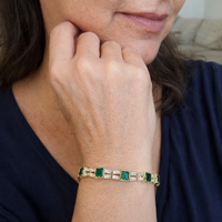 Green Link Tennis Bracelet