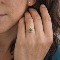 Sapphire Sunburst Spinner Ring