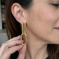 Link Drop Hoop Earrings
