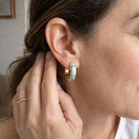 Colorful Floral Hoop Earrings