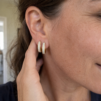 Pave Icon Hoop Earrings