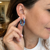 Frosted Sparkle Hoop Earrings