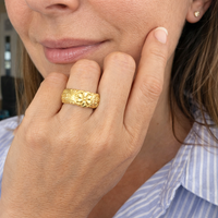 Antique Gold Flower Ring