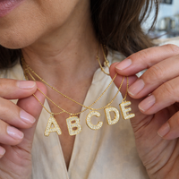 Bubble Initial Necklace Set